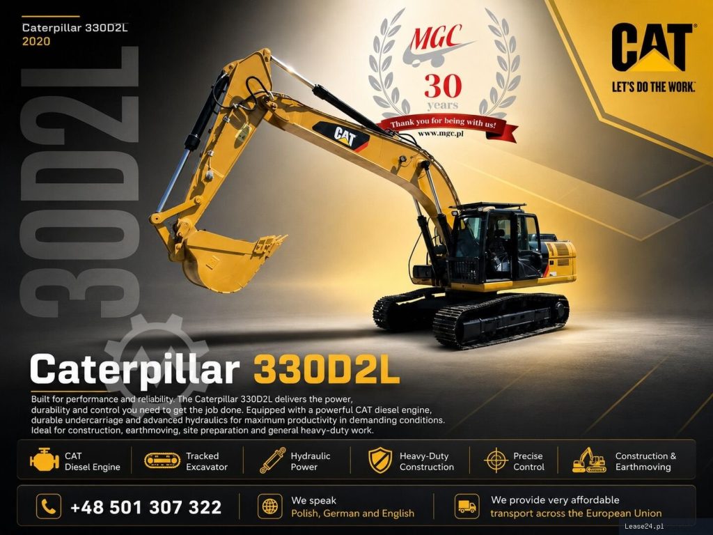 budowlane Caterpillar 330D2 L - Excavator - 3 Buckets z zagranicy